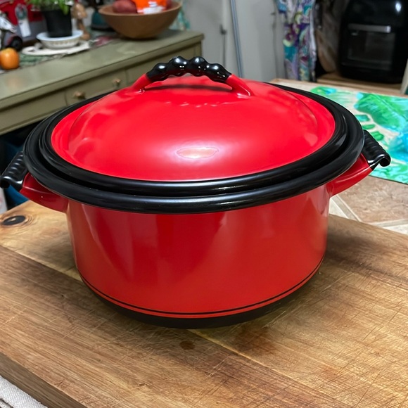 1930’s Kook King Ware Red enameled stock pot vintage - Picture 1 of 9